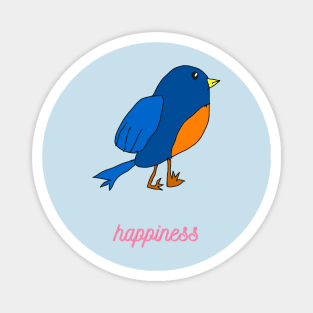 Happiness, Robin, Spring time, Happy Bird, Funny sweatshirt, Funny sweater, Badly Drawn, Bad Drawing Magnet